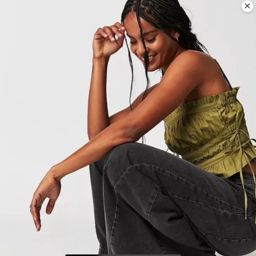 NWT Free People Gabby Tube top in olive green size xs